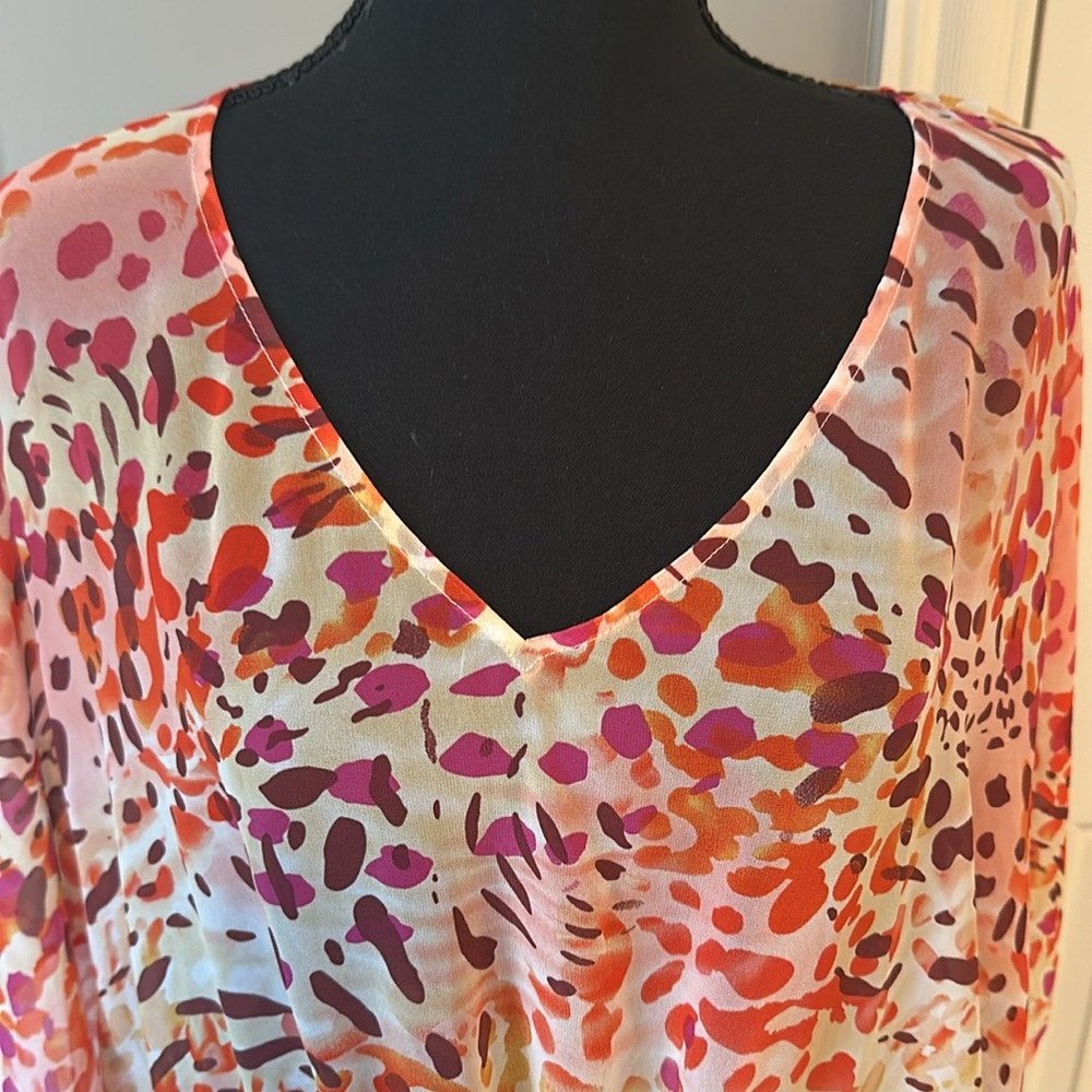 JustFab Animal Print Coverup size Medium 🧡💛 - Picture 2 of 13
